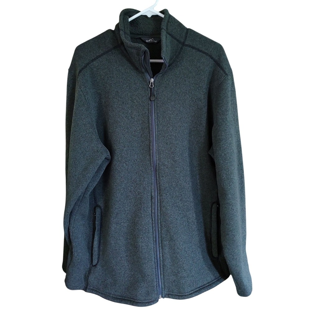 Eddie Bauer Full Zip Fleece Jacket Outdoor Heather Gray Mens‎ Size Extra Large